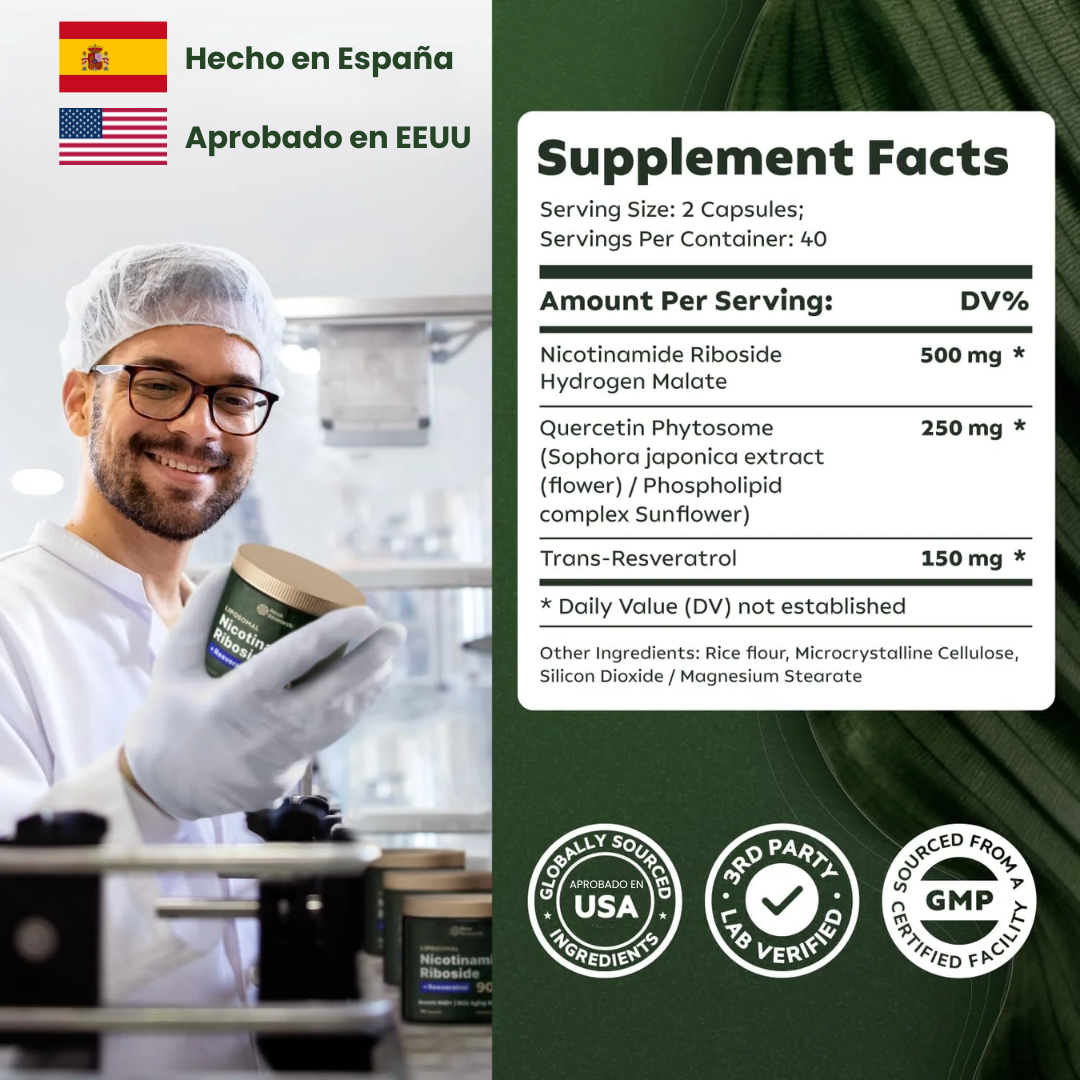NAD+ para el envejecimiento, la energía y la concentración (80 Cápsulas)