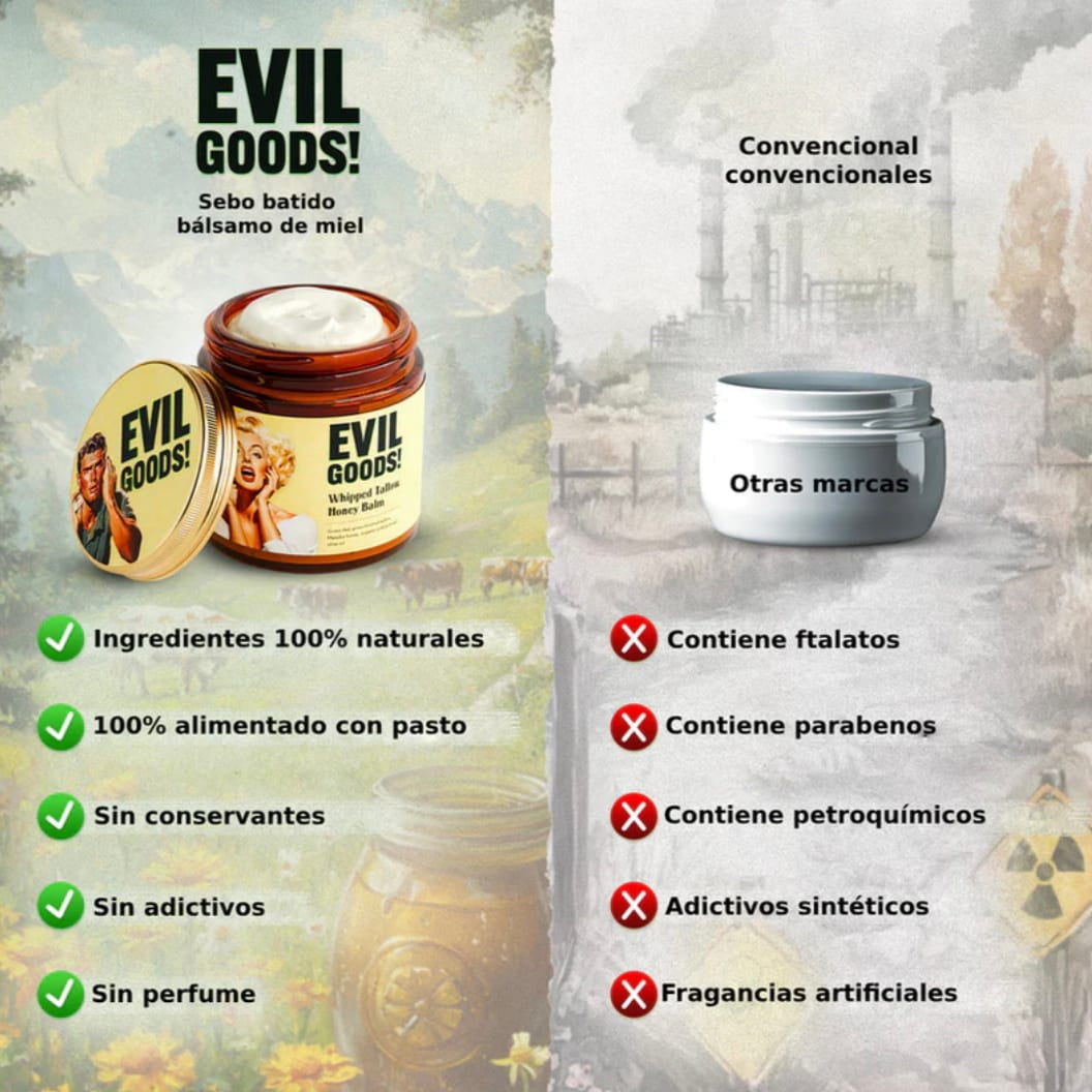 EVIL GOODS! Crema facial orgánica, cuidado de la piel.